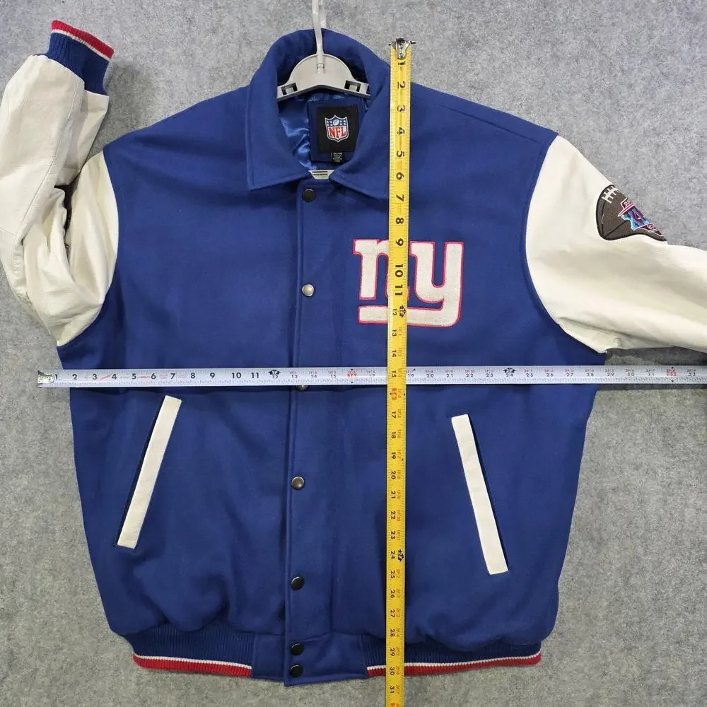 VTG New York Giants Jacket Mens 2XL Blue‎ NFL Football 3X Super Bowl Champions